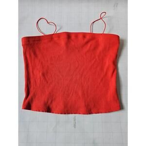 MOD On Trend Women’s Red Ribbed Cami Tank Top Size M